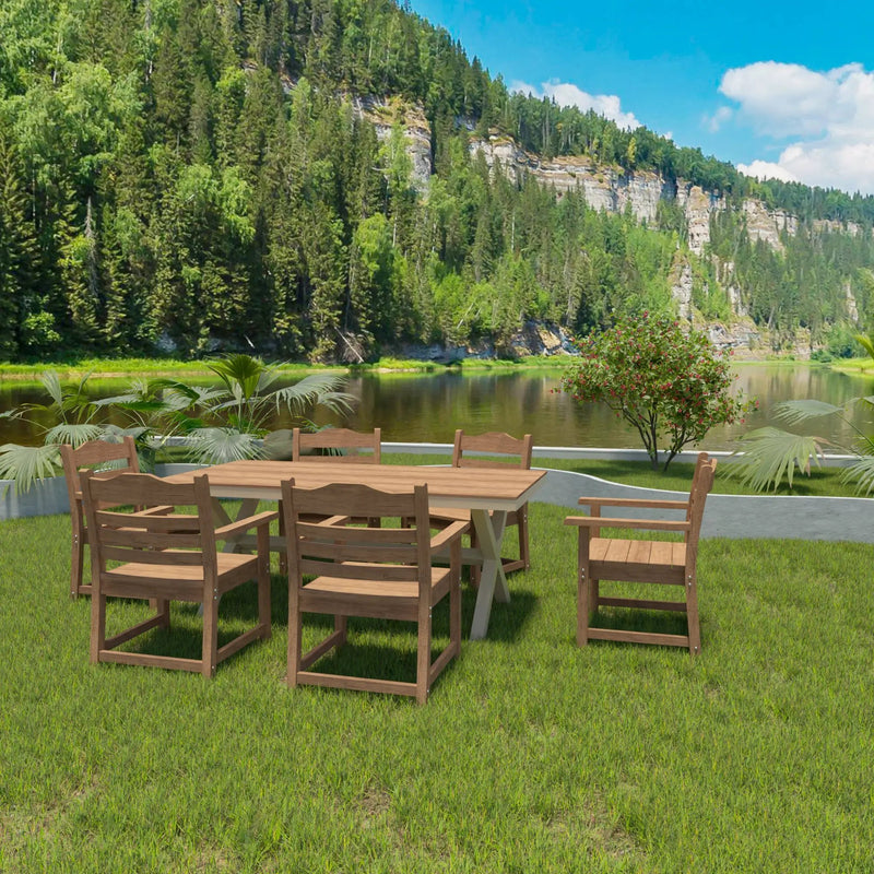 Patio Dining Chair with Armset Set of 2 - HIPS Material by HouseOfZazla
