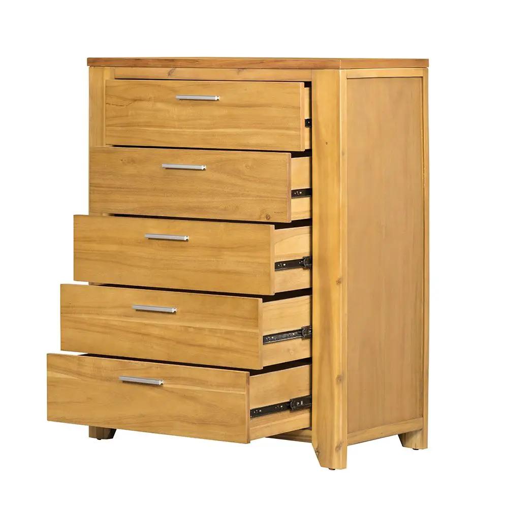 5 Drawer Dresser - Natural Wood / Brown by Unique Piece Furniture