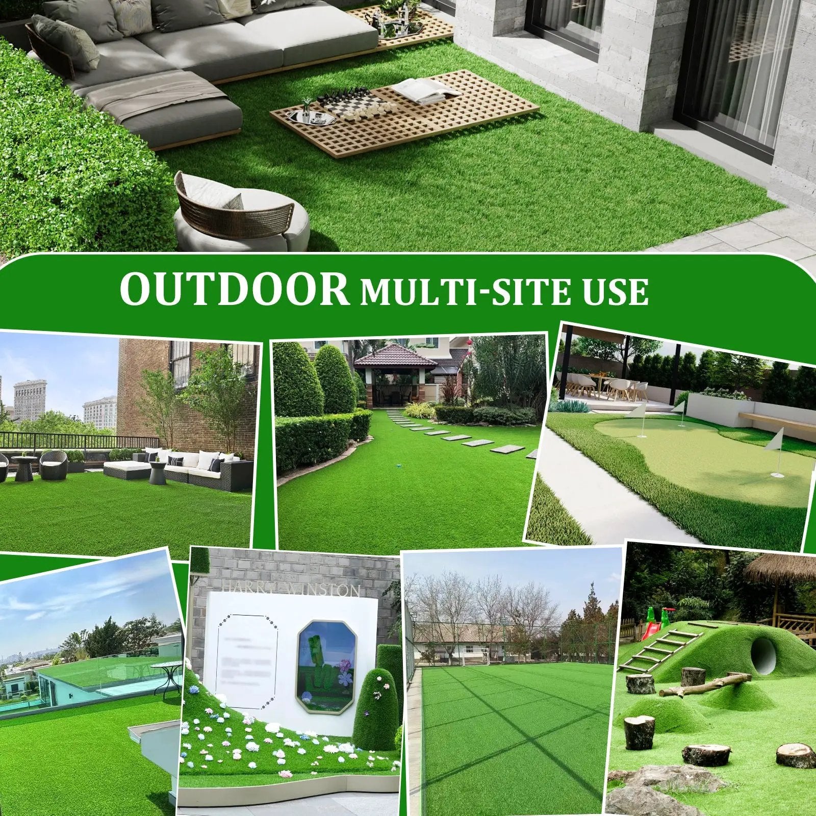 6.5FT X 33FT Outdoor Artificial Grass Runner Rug by HouseOfZazla