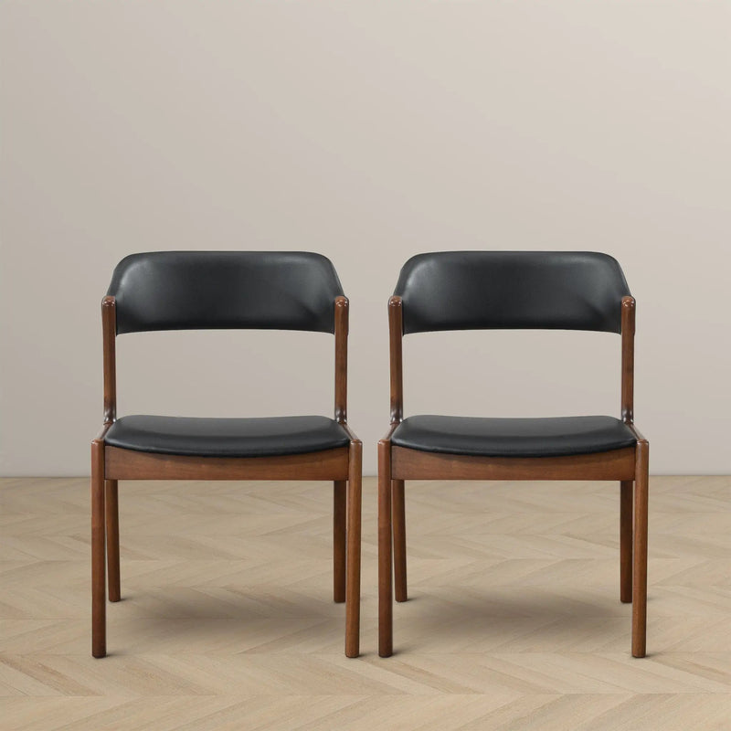 Enzo - Dining Chair (Set of 2) - Black / Brown by HouseOfZazla