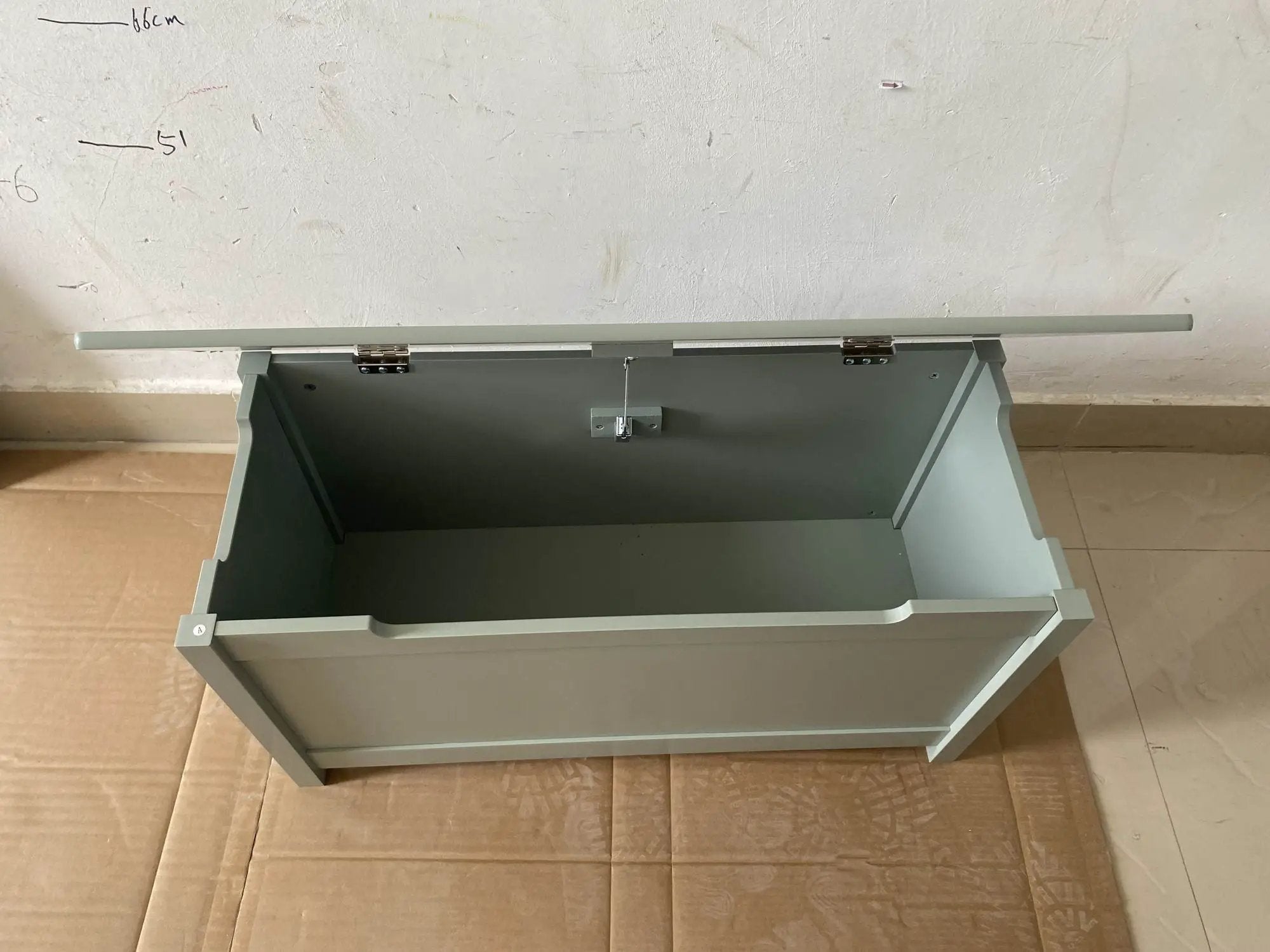 Kids Wooden Toy Box Storage with Safety Hinged Lid for Ages 2+ (Sage) by HouseOfZazla
