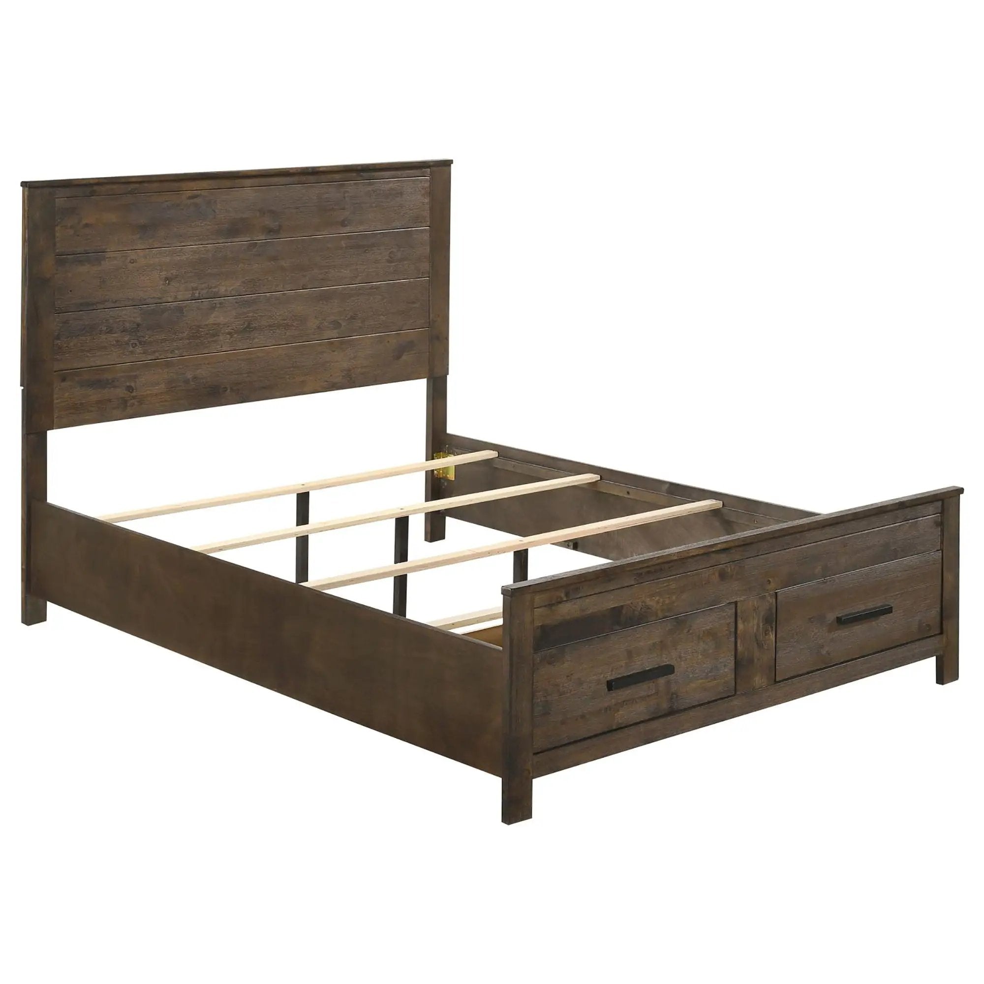 Queen Storage Bed With Platform Design And Drawer Storage - Brown by HouseOfZazla