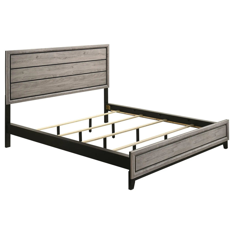 Valen Wood California King Panel Bed Light Taupe by Unique Piece Furniture