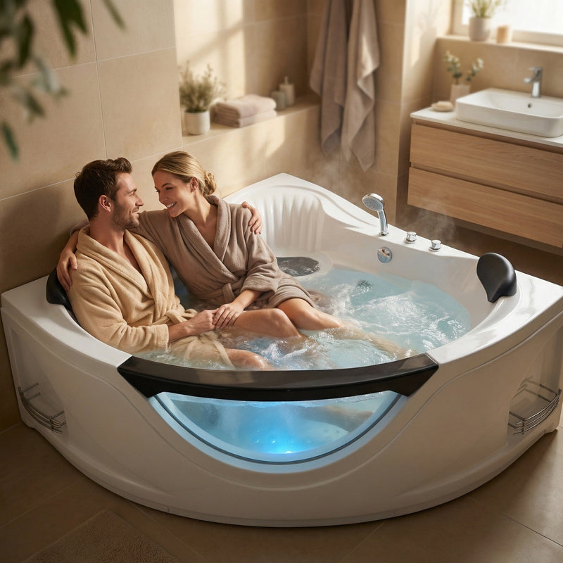 59" Corner Whirlpool Bathtub for 2-Person by HouseOfZazla