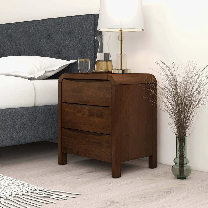 Lionel - Nightstand 3 Drawer Bed Side Table - Brown by Unique Piece Furniture
