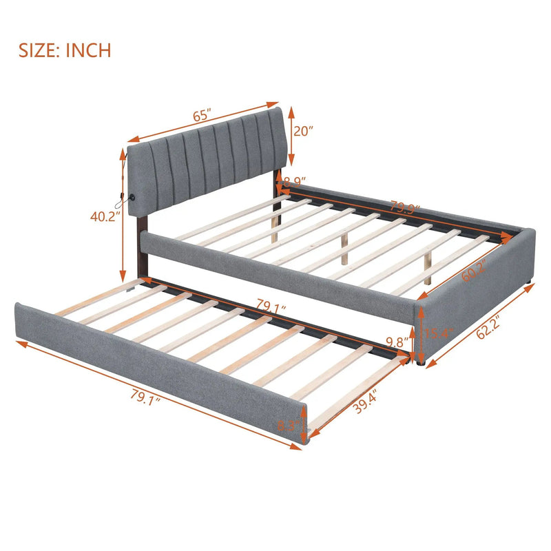 Upholstered Platform Bed With Trundle by HouseOfZazla