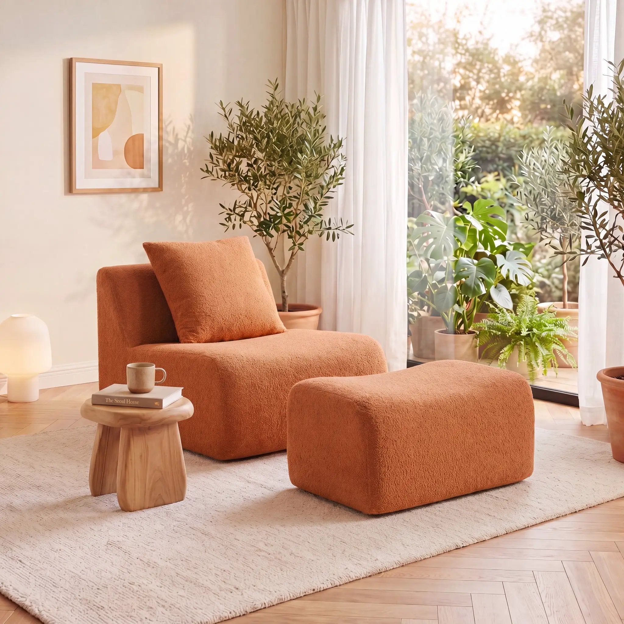 Soft Teddy Fabric Boneless Sofa by HouseOfZazla
