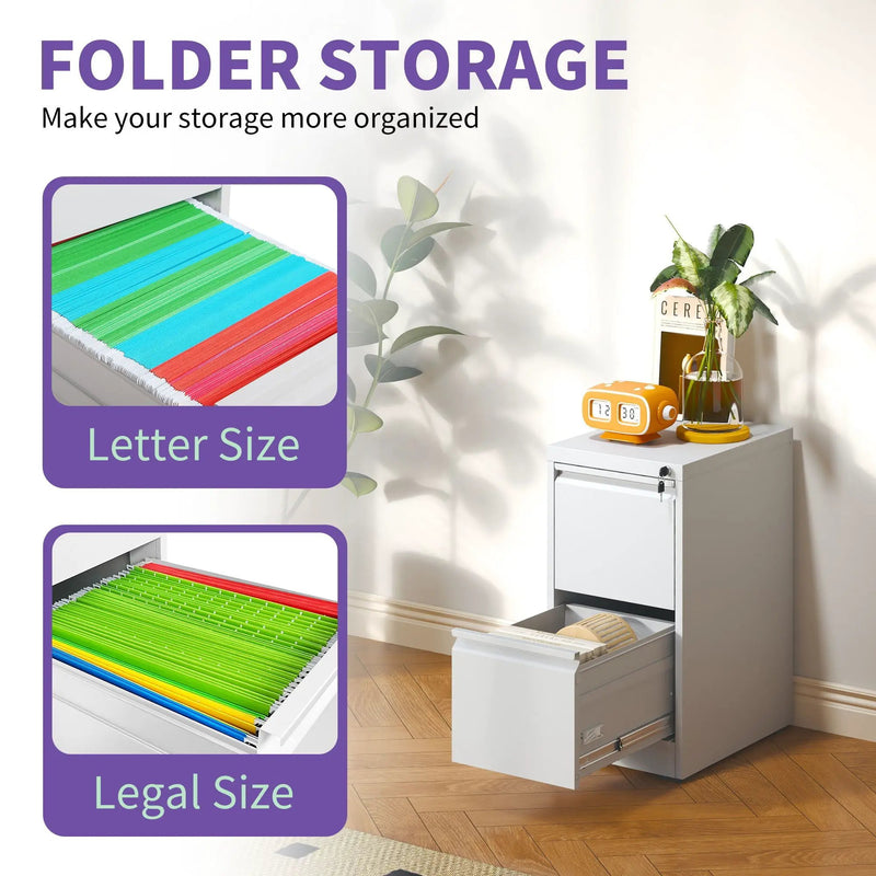 Steel Drawer Vertical File Cabinet With Lock For A4 Legal / Letter Size by Unique Piece Furniture