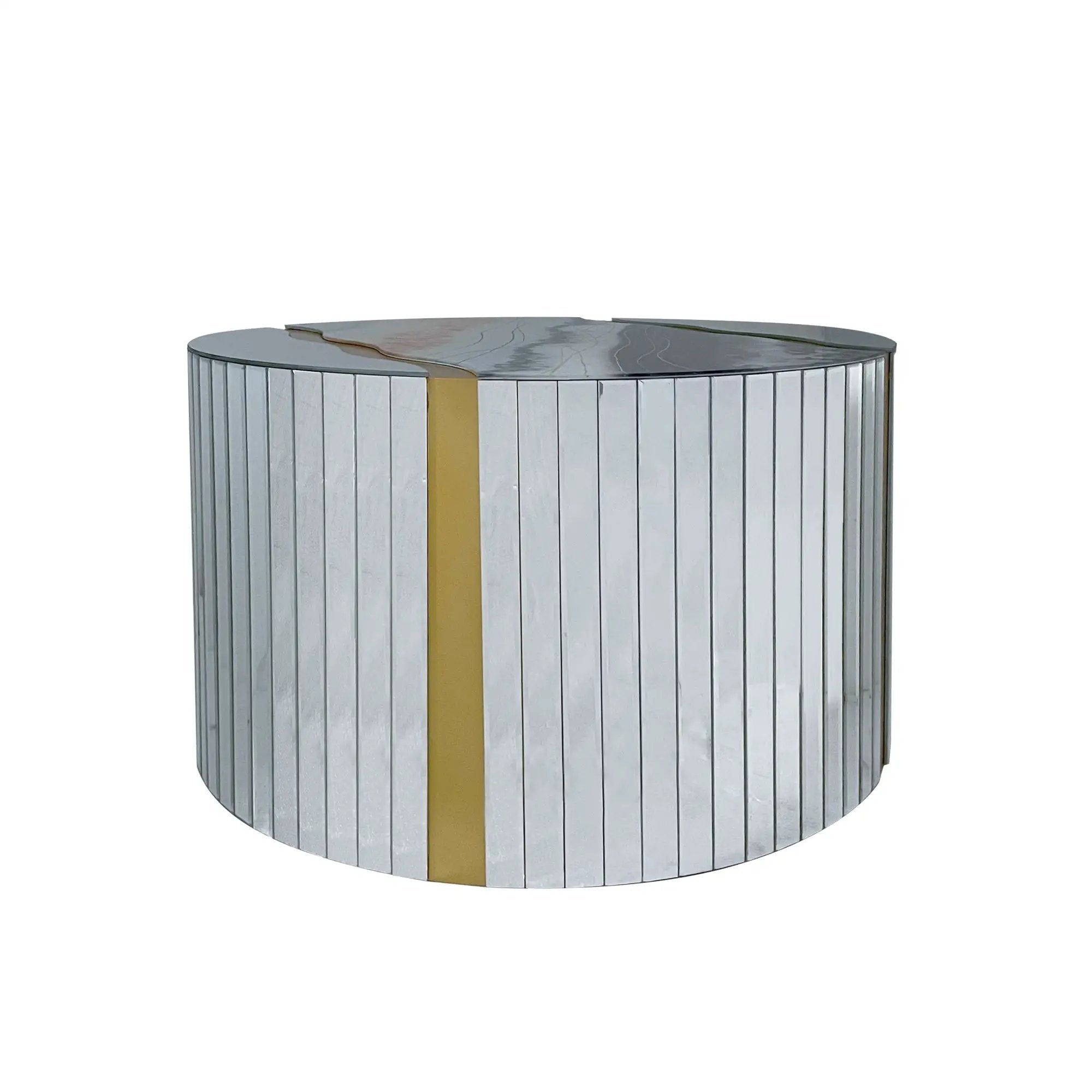 White Marble Pattern Round Coffee Table by HouseOfZazla