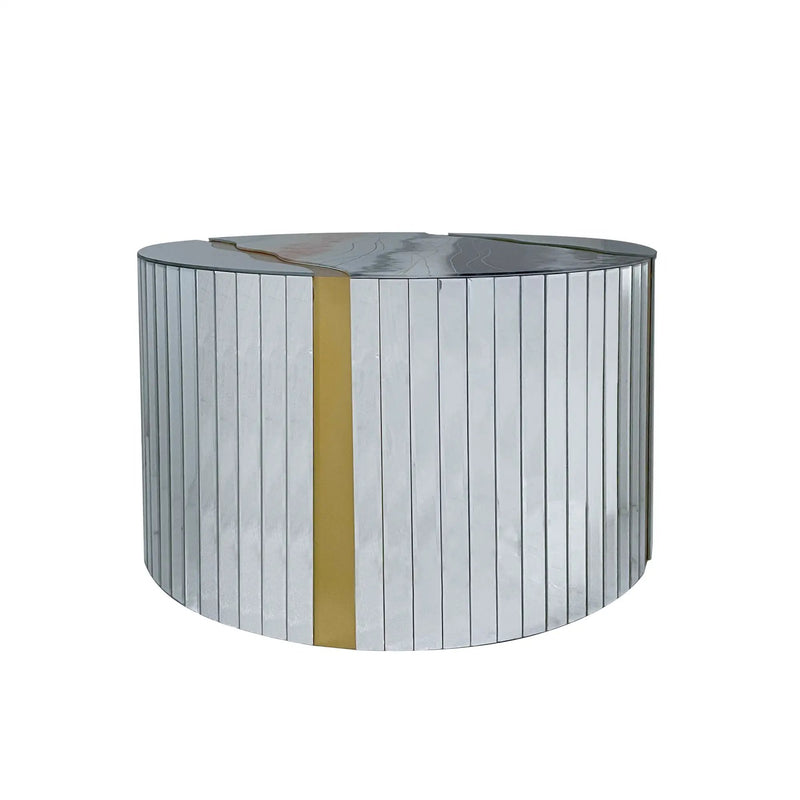 White Marble Pattern Round Coffee Table by HouseOfZazla