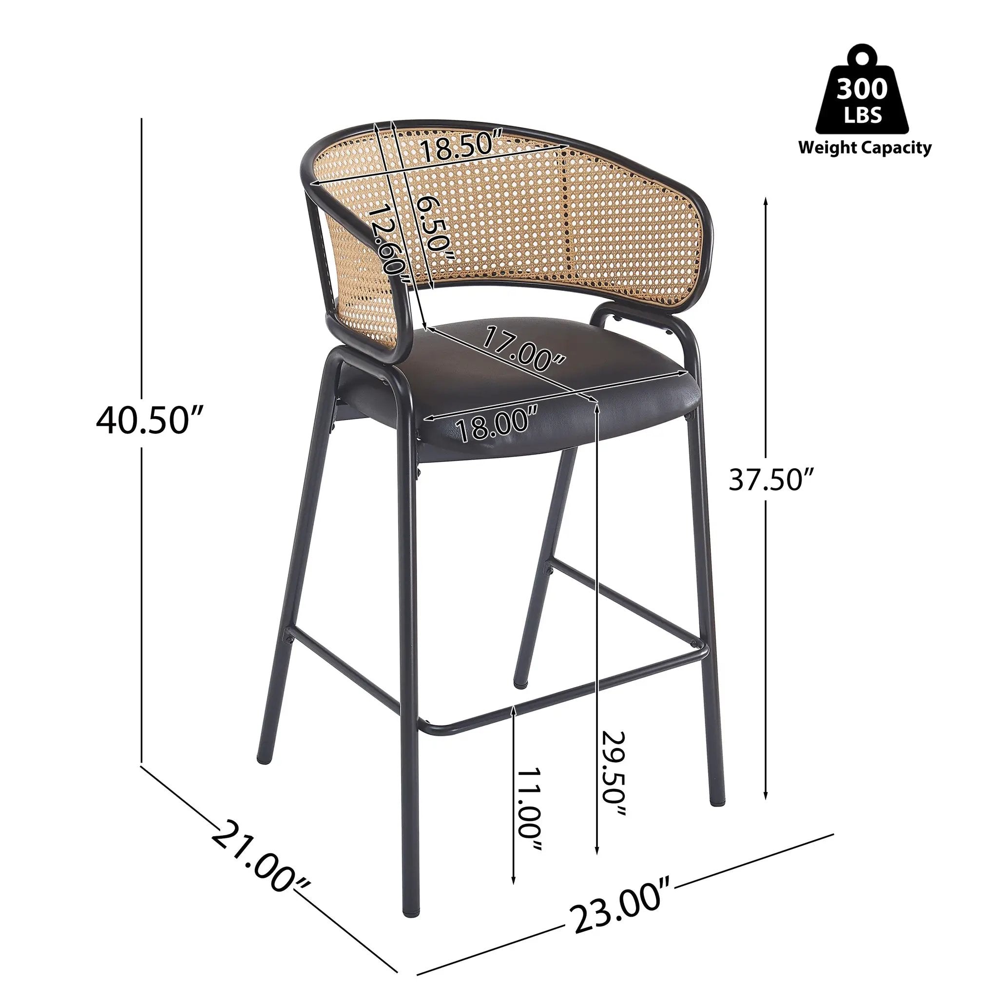 Ethan Indoor Metal Upholstered Barstool Set of 2 by HouseOfZazla