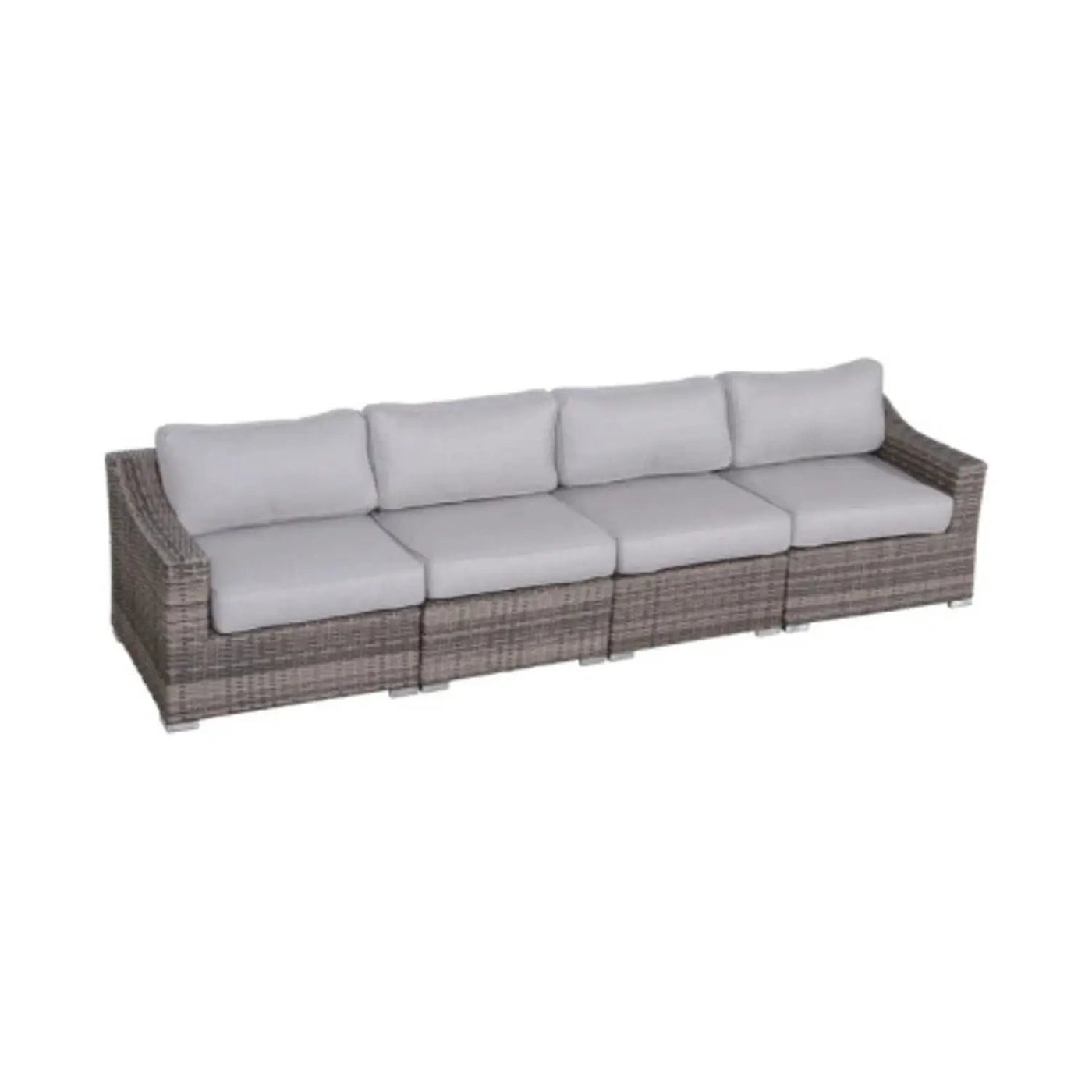 Contemporary Outdoor Rattan Wicker Sectional Seating Group With Cushions by Unique Piece Furniture
