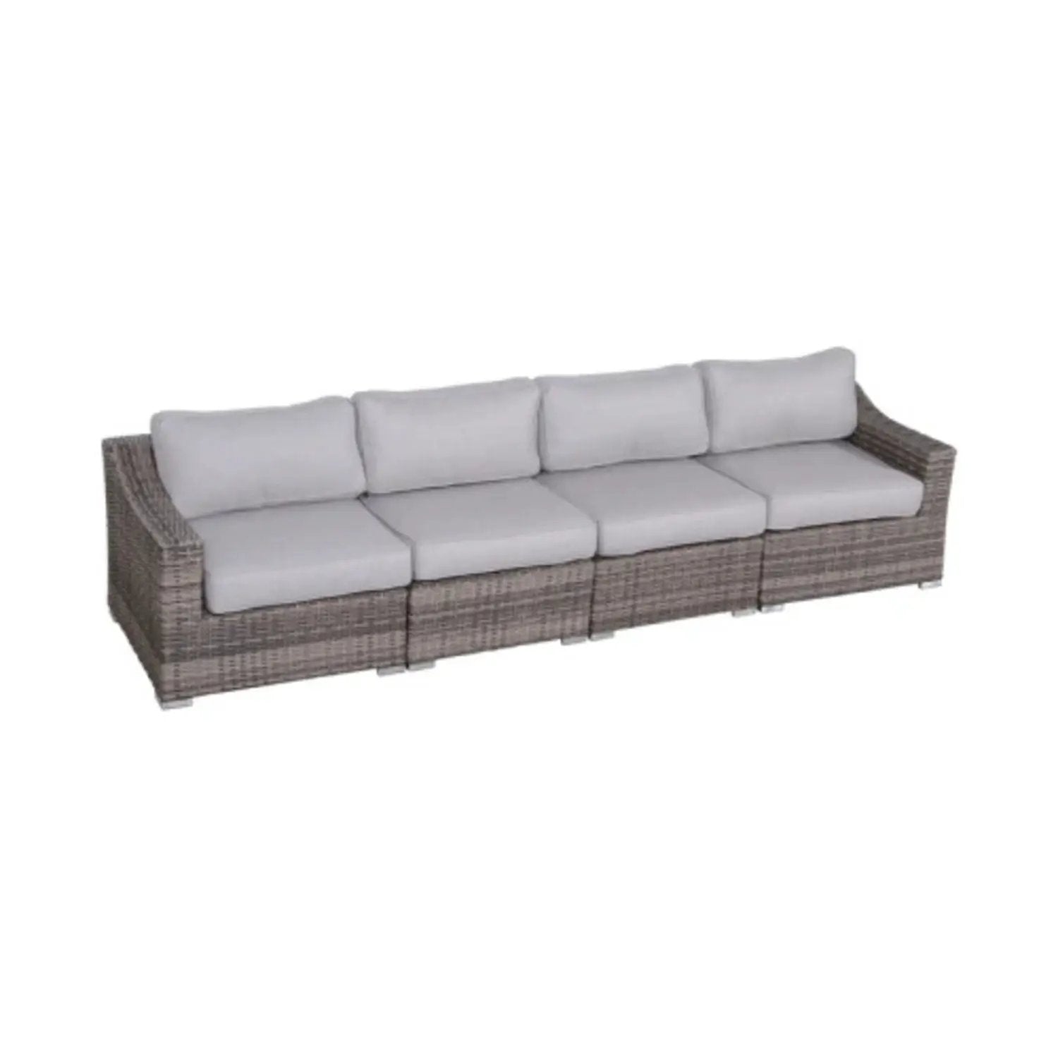Contemporary Outdoor Rattan Wicker Sectional Seating Group With Cushions by HouseOfZazla