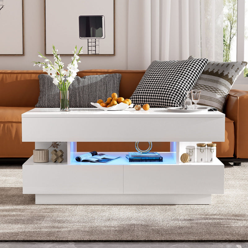 Multi Functional Lift Top Coffee Table With 2 Drawers by HouseOfZazla