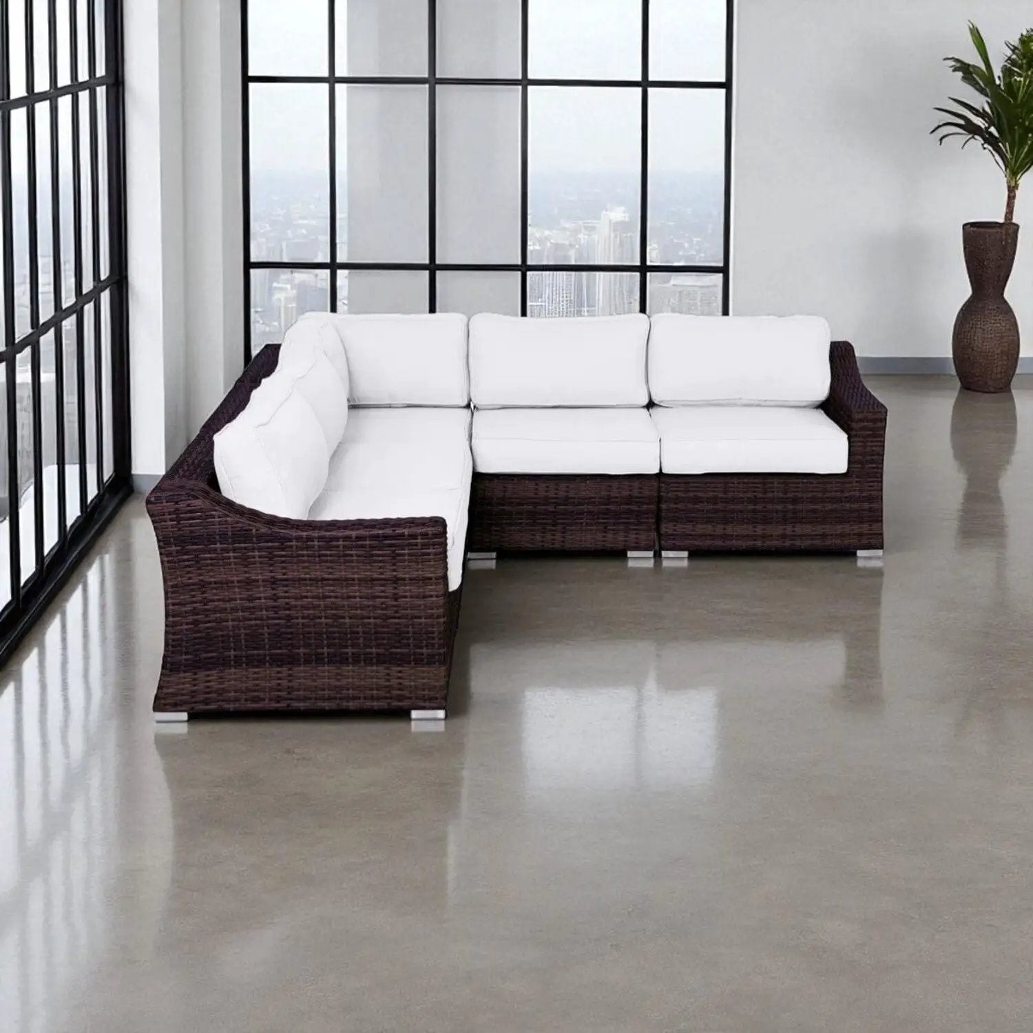 Outdoor Wicker Sofa Seating Group With Cushions by HouseOfZazla