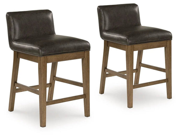 Cabalynn - Tabouret de bar rembourré (Lot de 2) - Marron bicolore