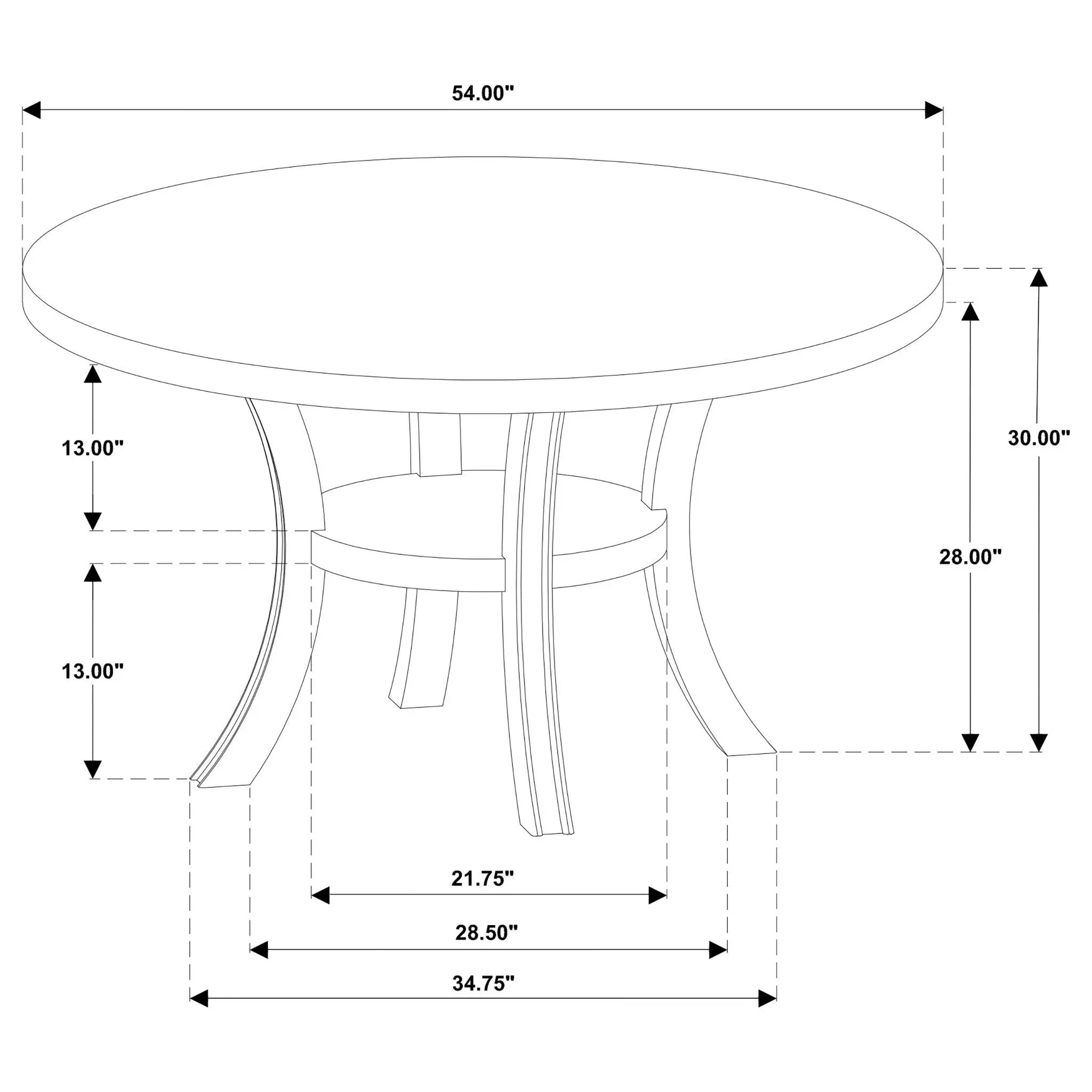 Judd 54-inch Round Dining Wood Table with Shelf Pearl White by Unique Piece Furniture