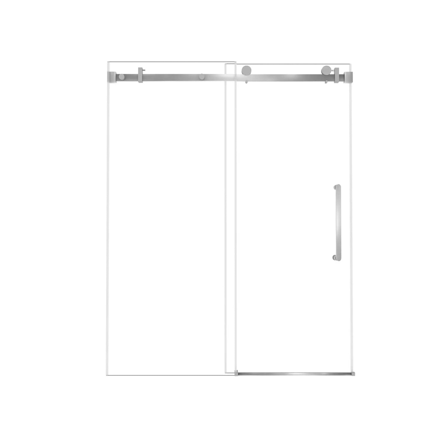 Frameless Single Sliding Shower Door & Handle And Square Tube Track by HouseOfZazla