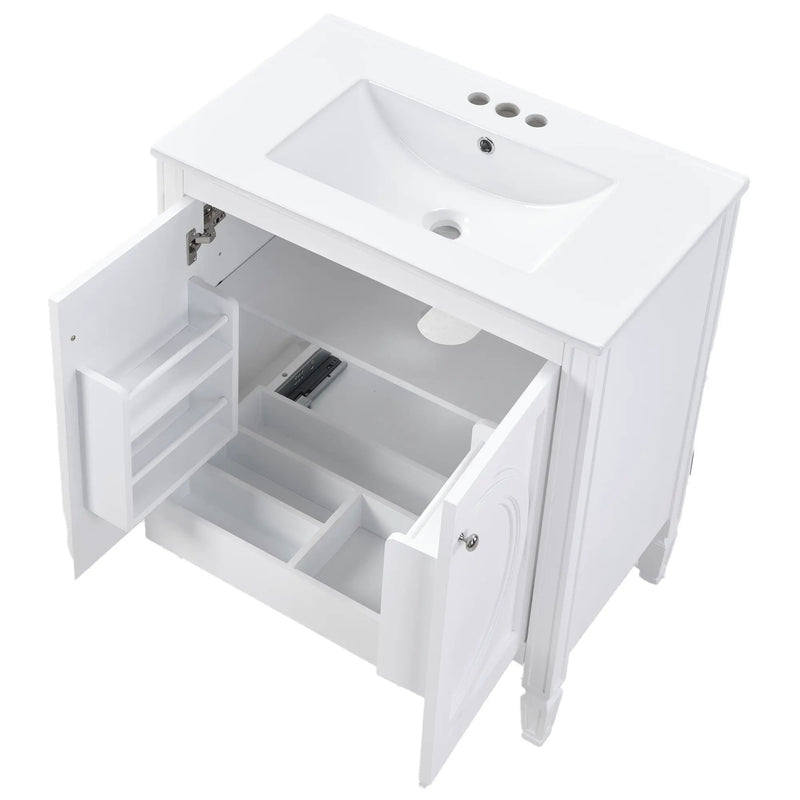 30" No Assembly Needed Vintage Bathroom Vanity by HouseOfZazla