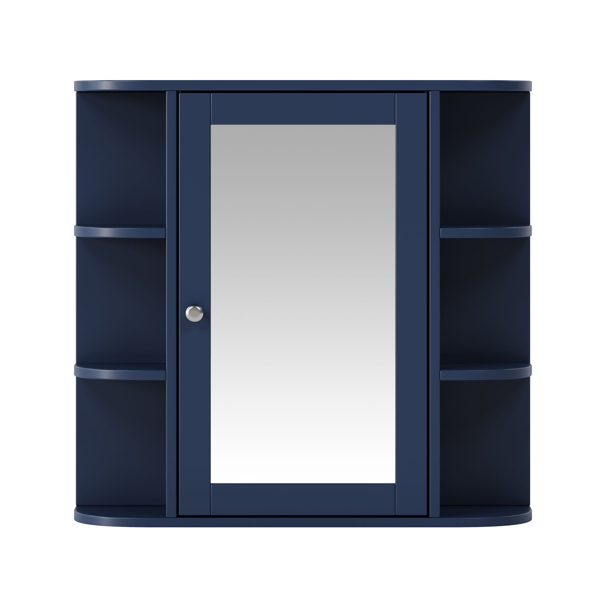 Bathroom Wall Storage Cabinet With Mirror And Adjustable Shelf, 6 Open Shelves by HouseOfZazla