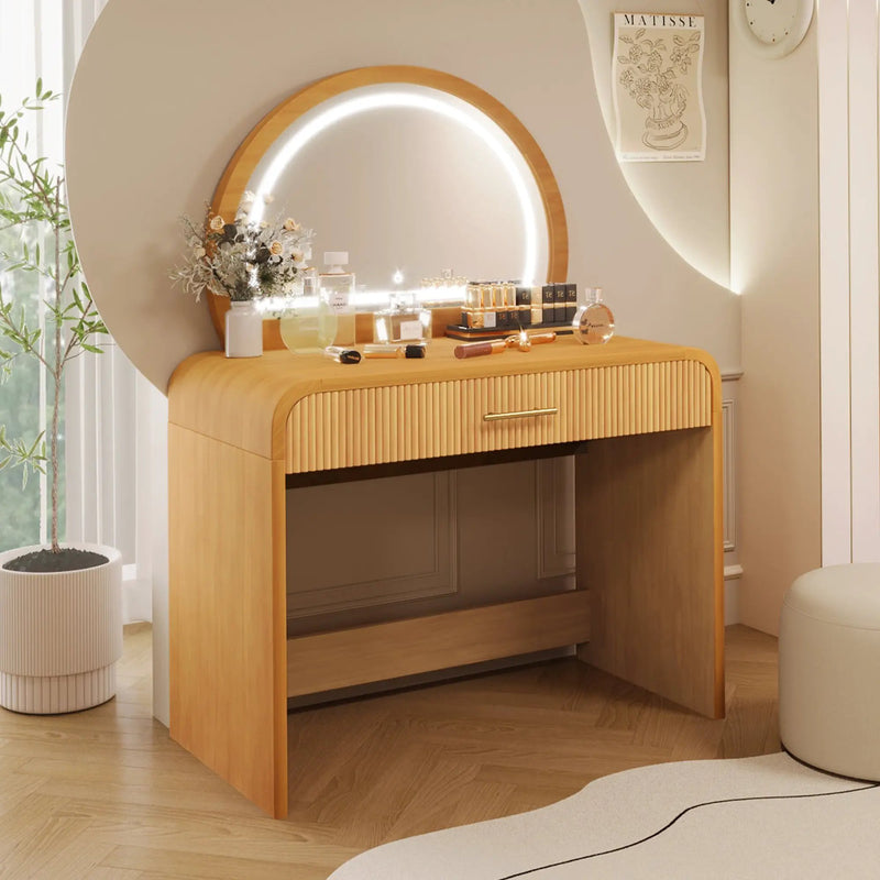 39" Makeup Vanity Table with Mirror Touch Screen Lighted Mirror by HouseOfZazla