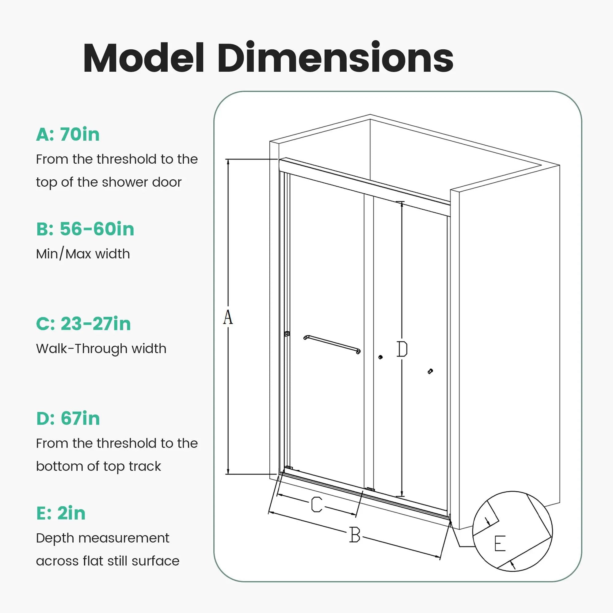 Semi-Frameless Double Sliding Shower Door, Bypass Shower Door, 1 / 4" (6Mm) Thick SGCC Tempered Glass Door by HouseOfZazla