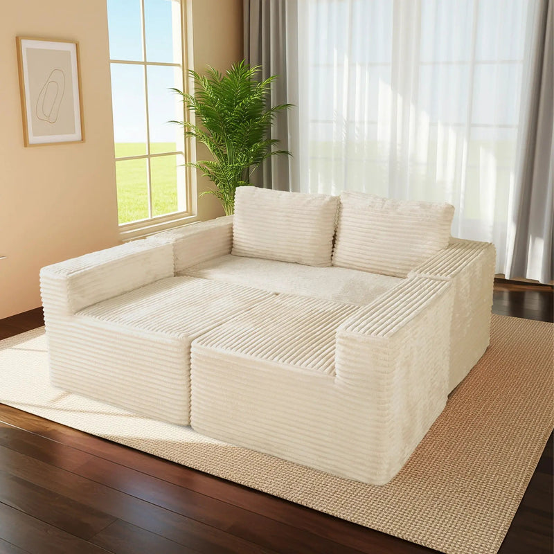 Modular U Shaped Sectional Sofa With Reversible Design by HouseOfZazla