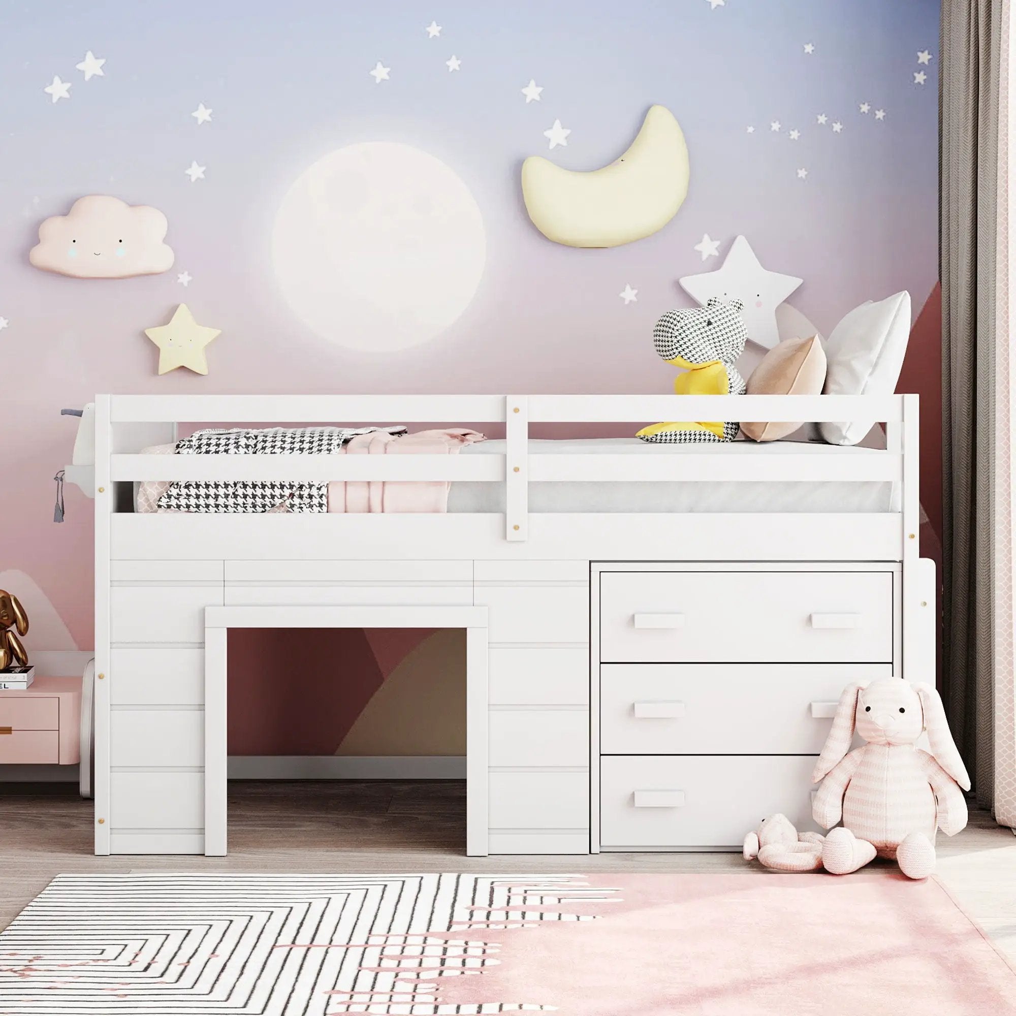Loft Bed With Cabinet And Shelf by Unique Piece Furniture