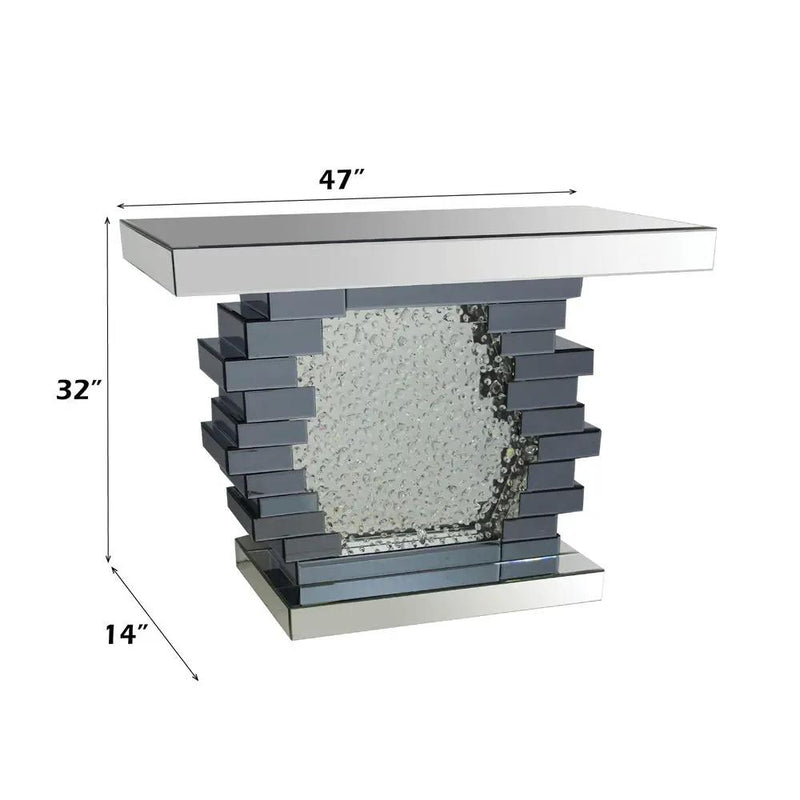 Nysa - 47" X 14" Console Table - Mirrored & Faux Crystals by Unique Piece Furniture