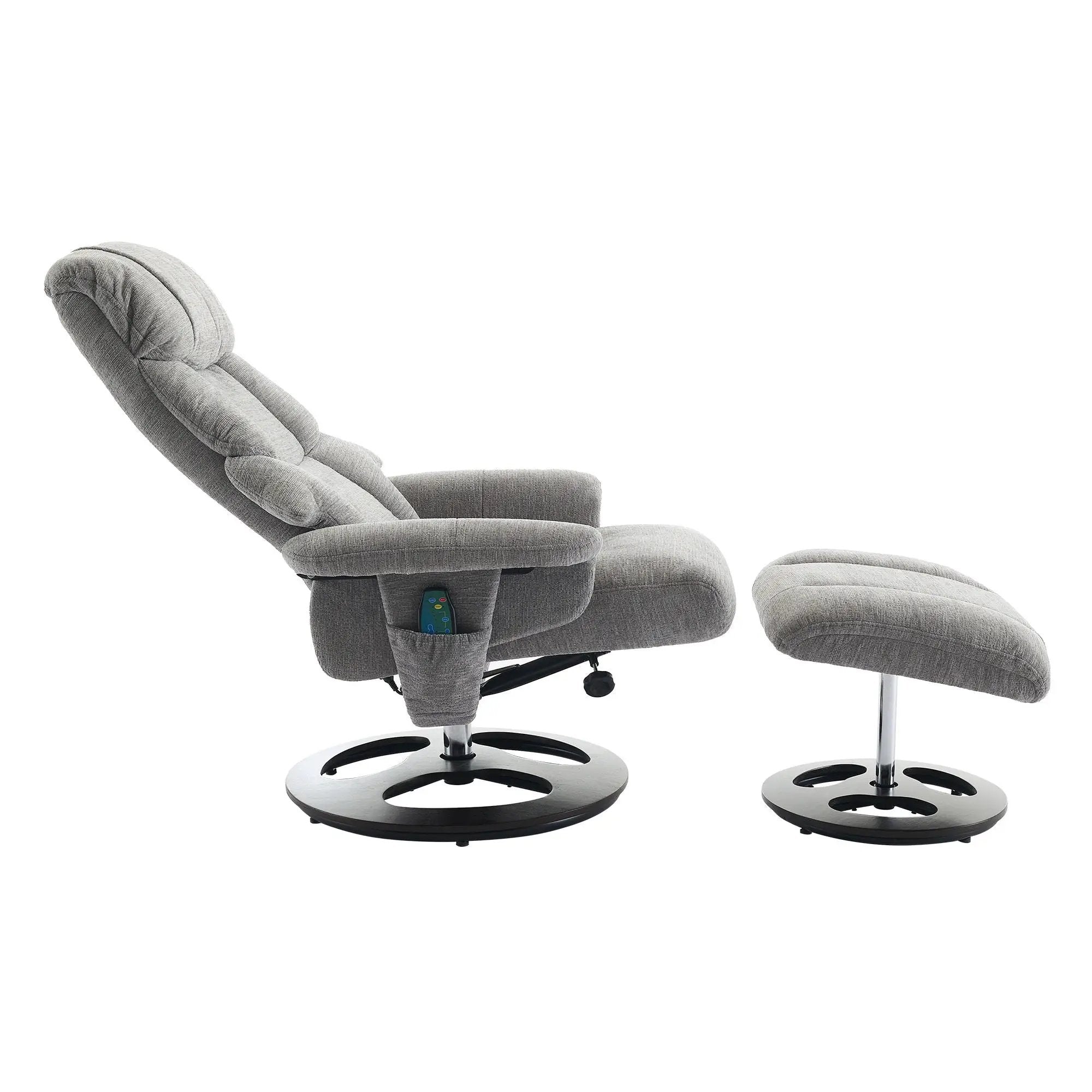 Ergonomic Recliner Chair With Ottoman, Modern 360° Swivel With Footstool by HouseOfZazla