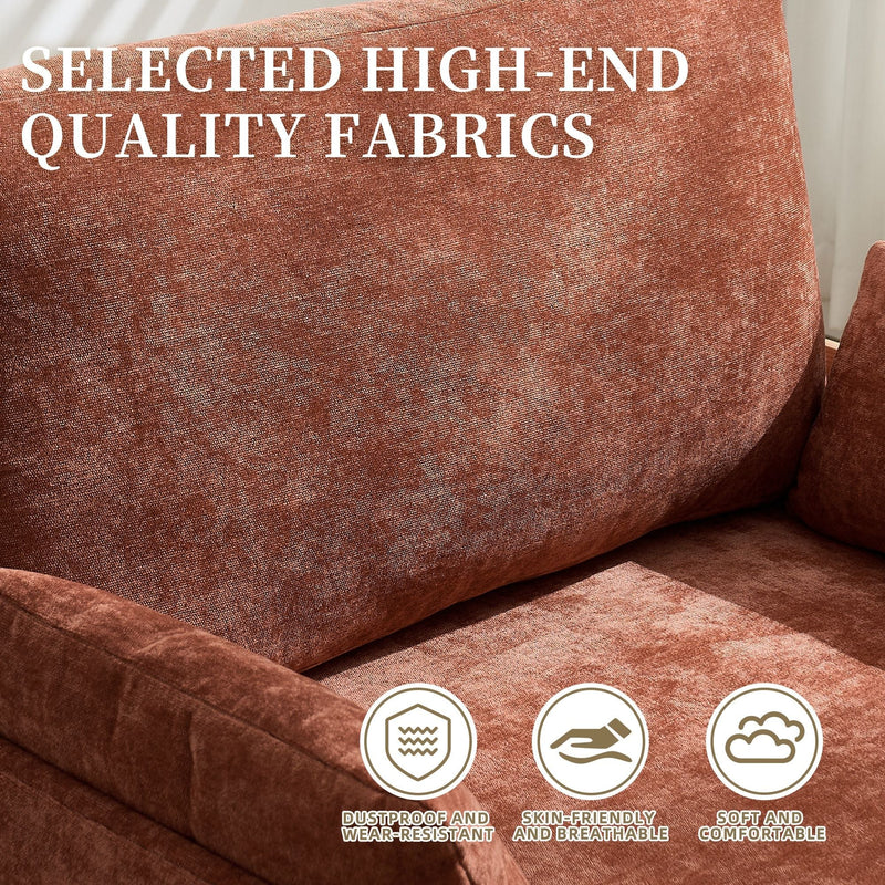 Mid Century Modern Foldable Sofa Bed, 3 In 1 Convertible Sleeper With 3 Pillows