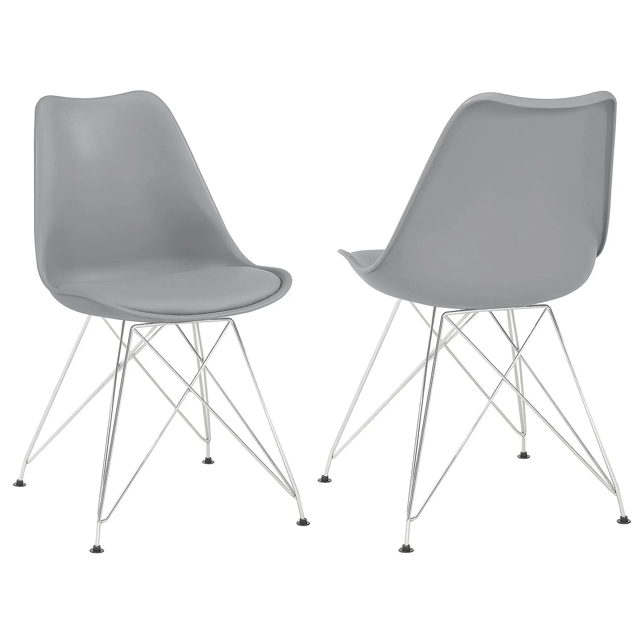 Padded Side Chair And Soft Upholstered Seat (Set of 2) - Gray by HouseOfZazla