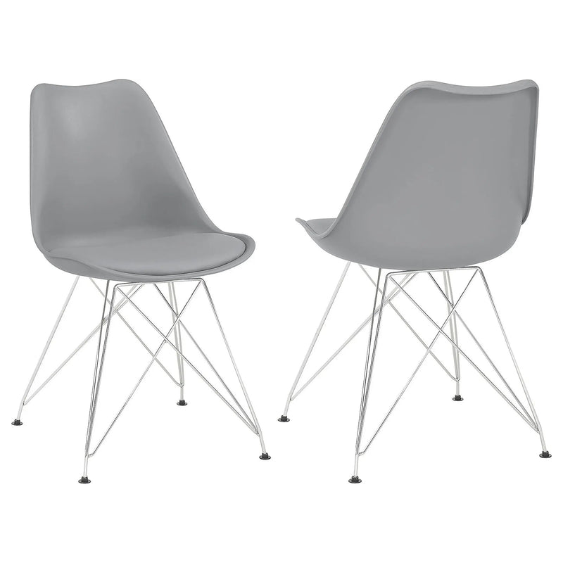 Padded Side Chair And Soft Upholstered Seat (Set of 2) - Gray by HouseOfZazla