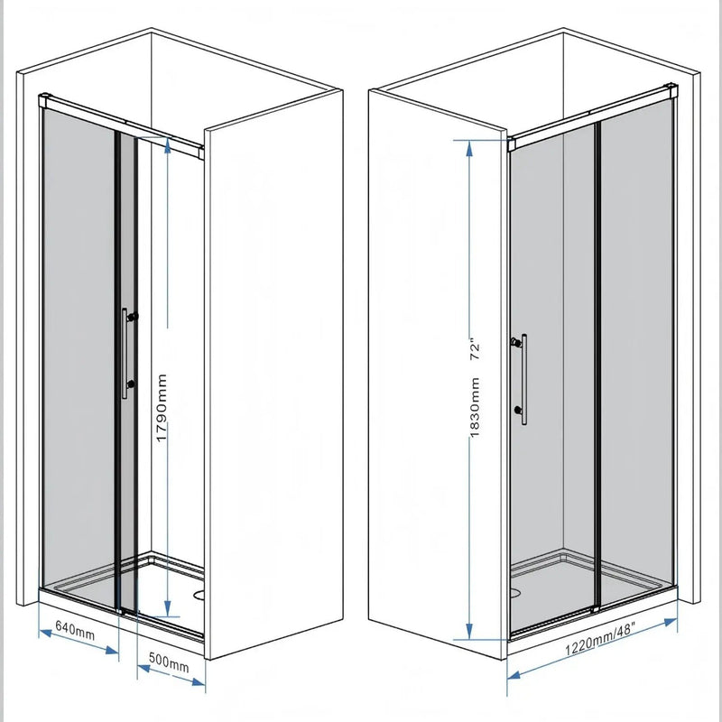Frameless Single Sliding Shower Door