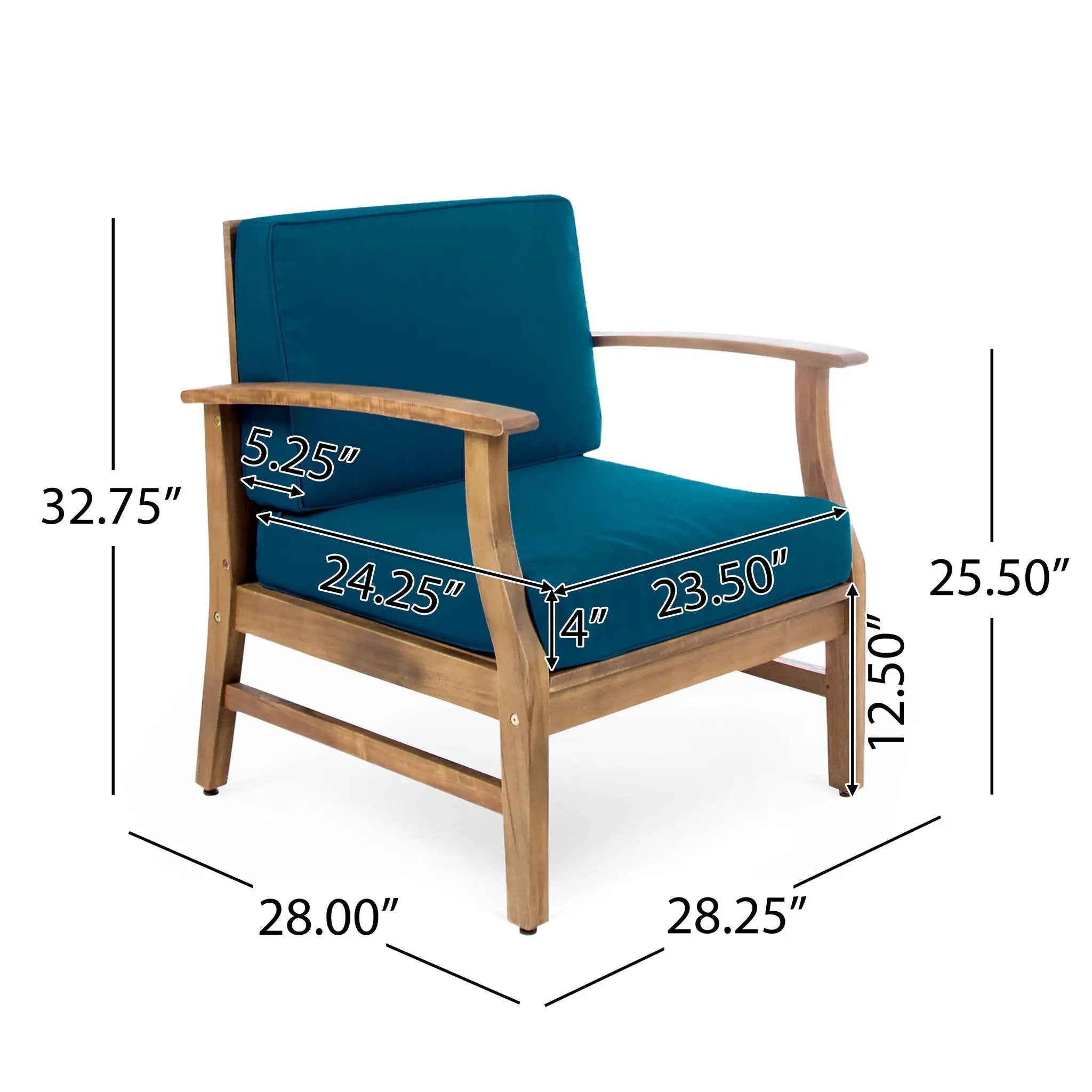 Perla Contemporary Club Chair with Water Resistant Cushion by HouseOfZazla