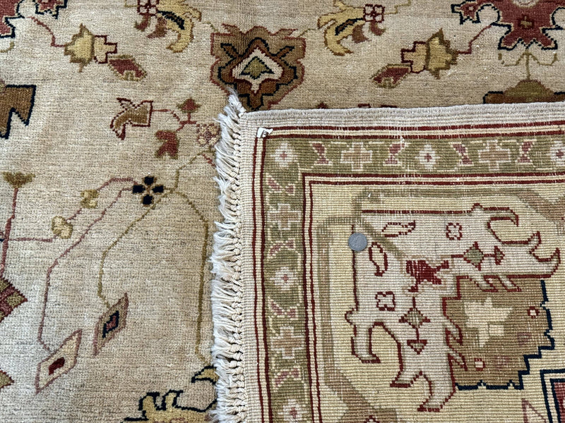 Turkish Oushak Rug 9x12, Oat Color, Wool Carpet by Jewel Rugs