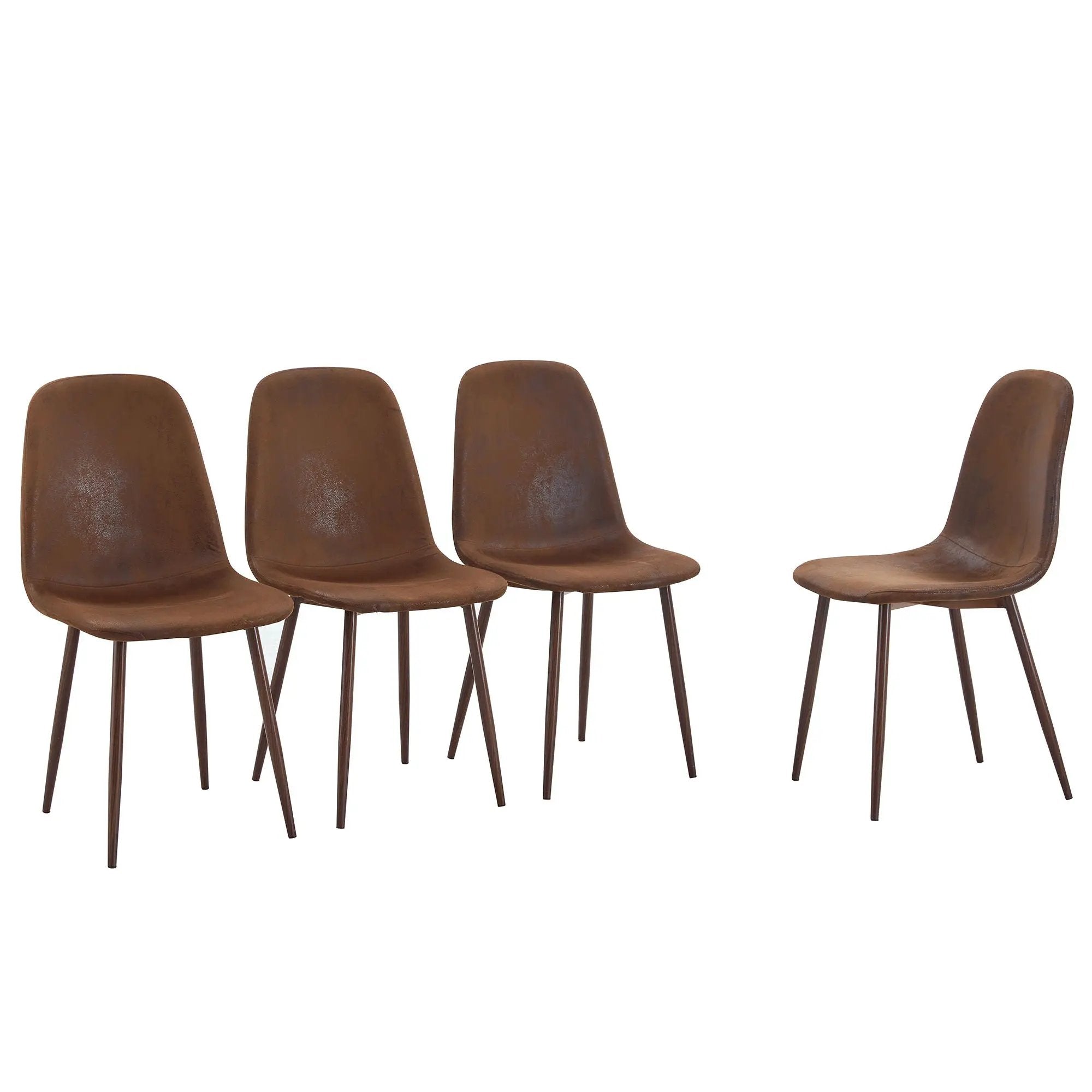 (Set of 4) Backrest AndTransfer Legs Chairs Adding A Touch Of Elegance To Minimalist And Scandinavian Style Homes - Walnut by Unique Piece Furniture
