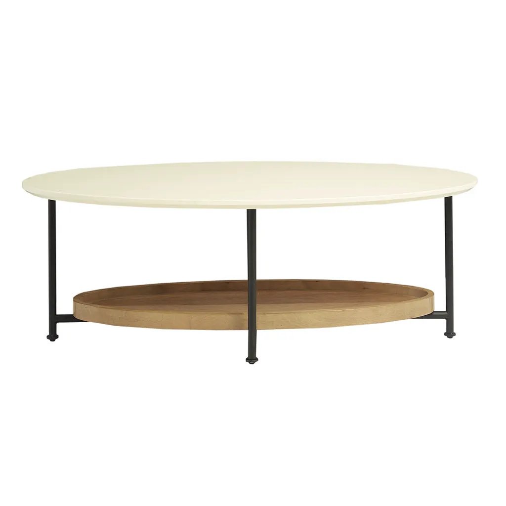 Monte Oval White/Natural Coffee Table by BLAKHOM