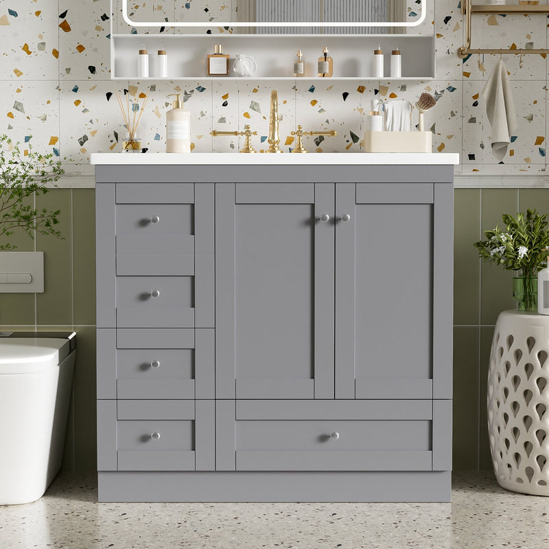 36 Inch Shaker Style Free-Standing Bathroom Vanity Cabinet with Sink by HouseOfZazla