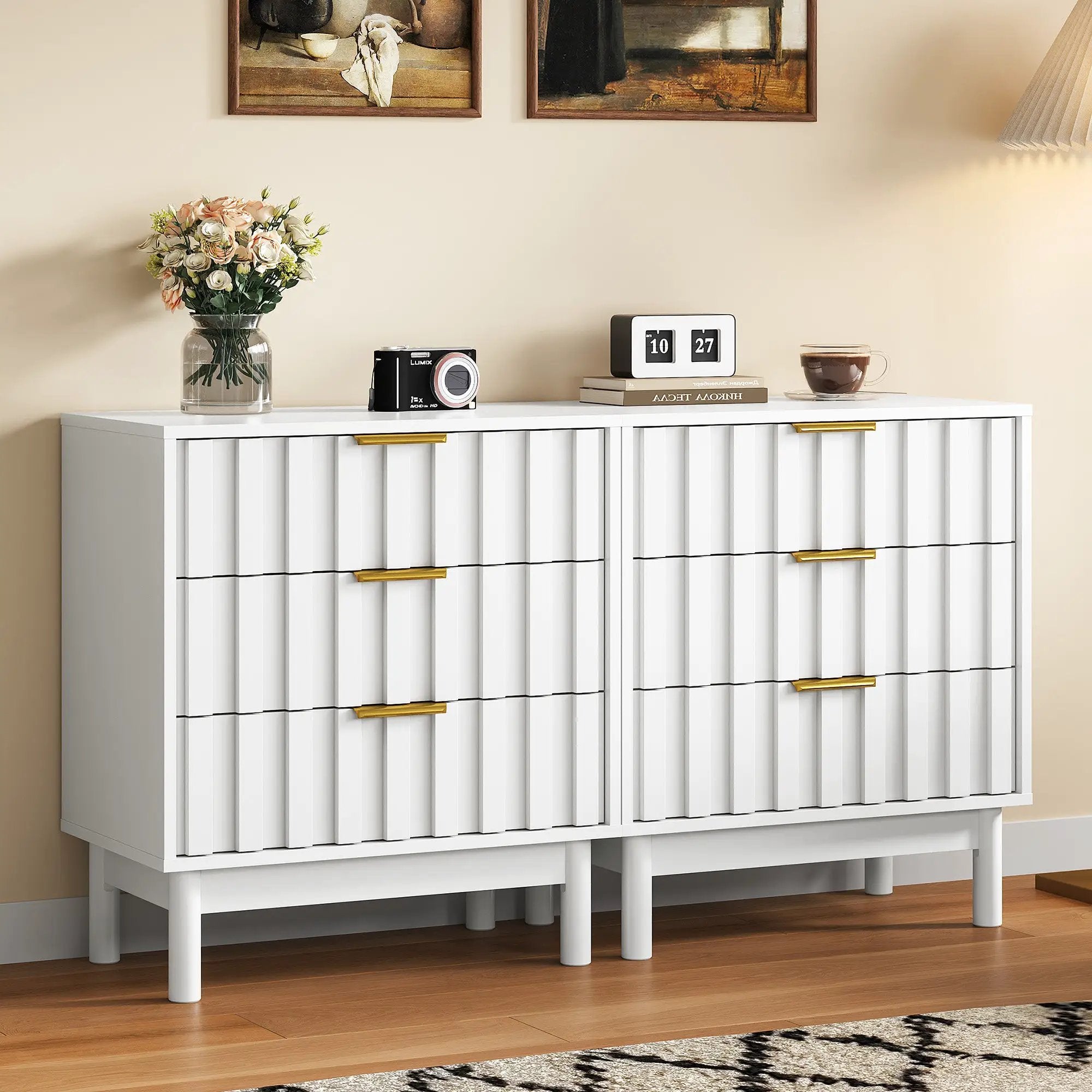 3 Drawer Dresser with Fluted Panel Design by HouseOfZazla