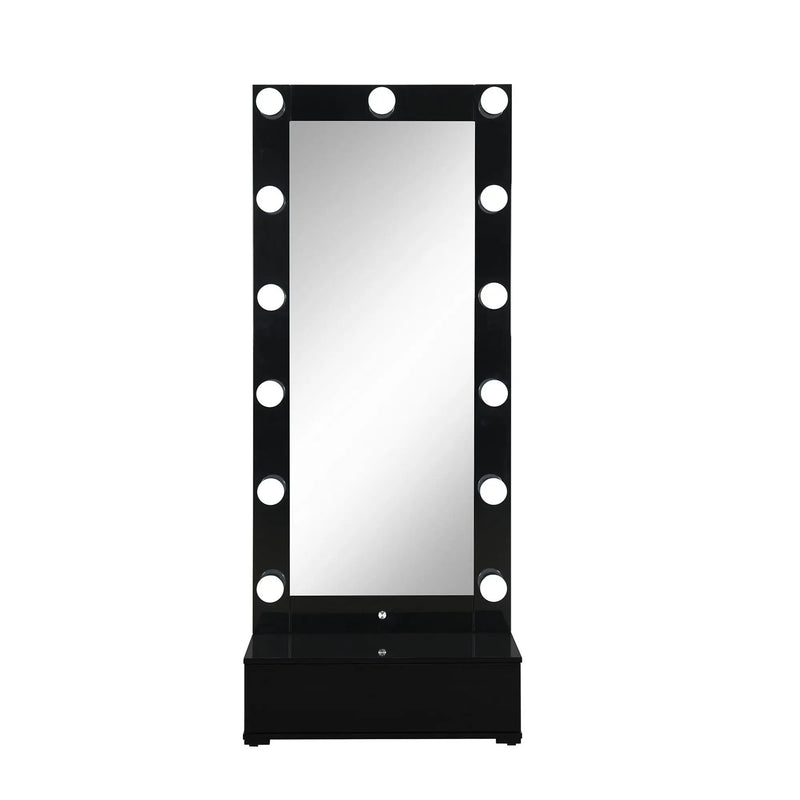 Elisa - Narrow Tall Mirror With Speaker And Drawer by Unique Piece Furniture