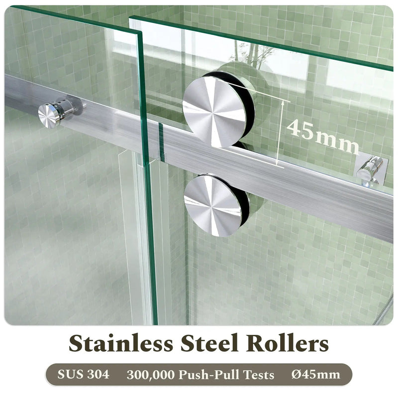 56-60"W x 60"H Frameless Sliding Tub Shower Door Enclosure by HouseOfZazla