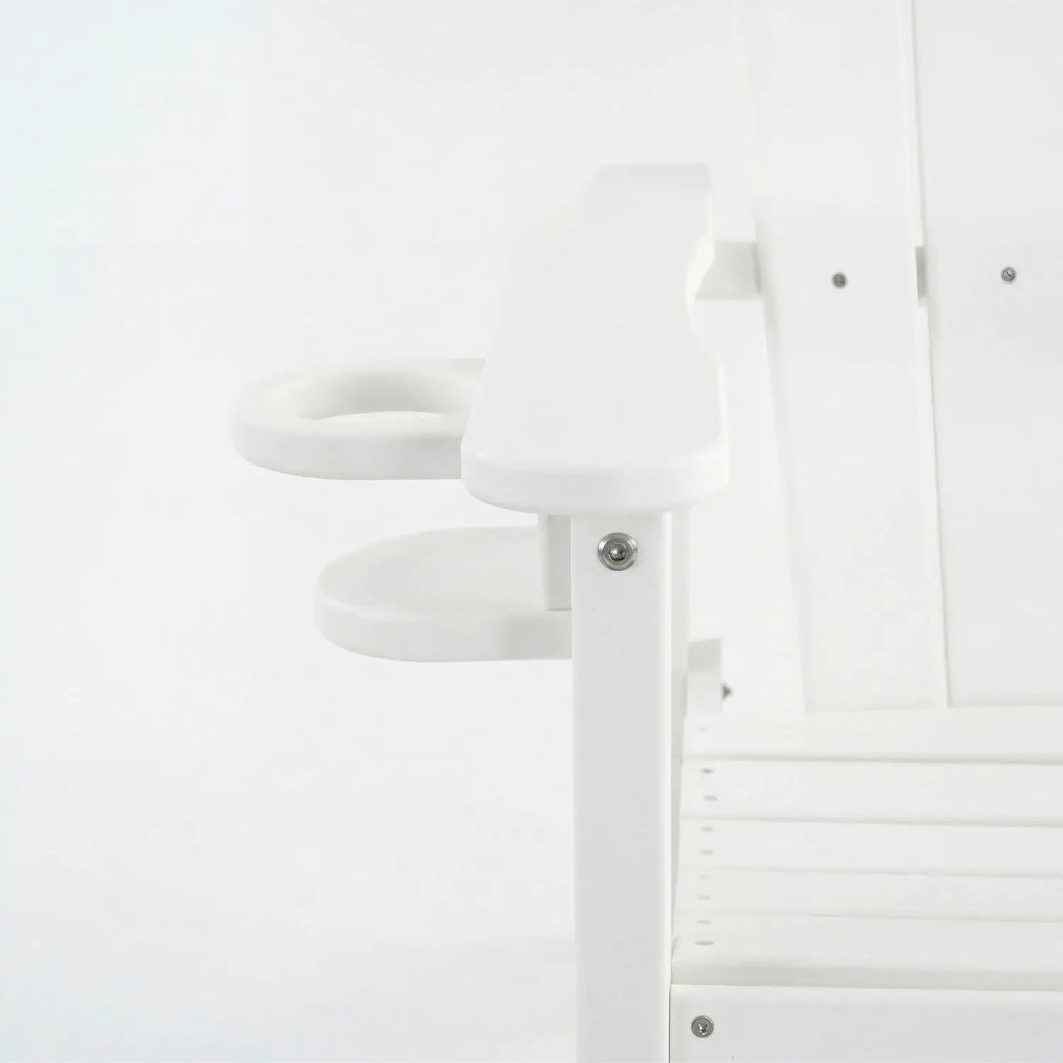 Outdoor Bar Height Adirondack Patio Chair With Cup Holder And Armrests All Weather UV Resistant - White by HouseOfZazla
