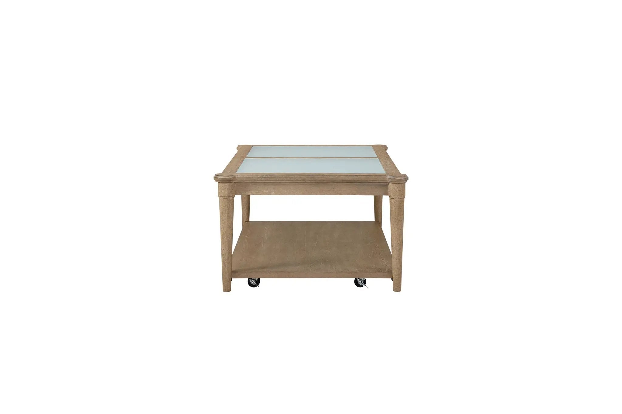 Frosted Glass Top Cocktail Table With Casters - Sand by Unique Piece Furniture