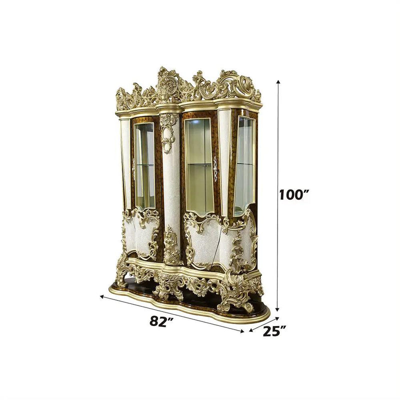 Desiderius - Curio - Antique Gold & Hand-Painted Brown by Unique Piece Furniture