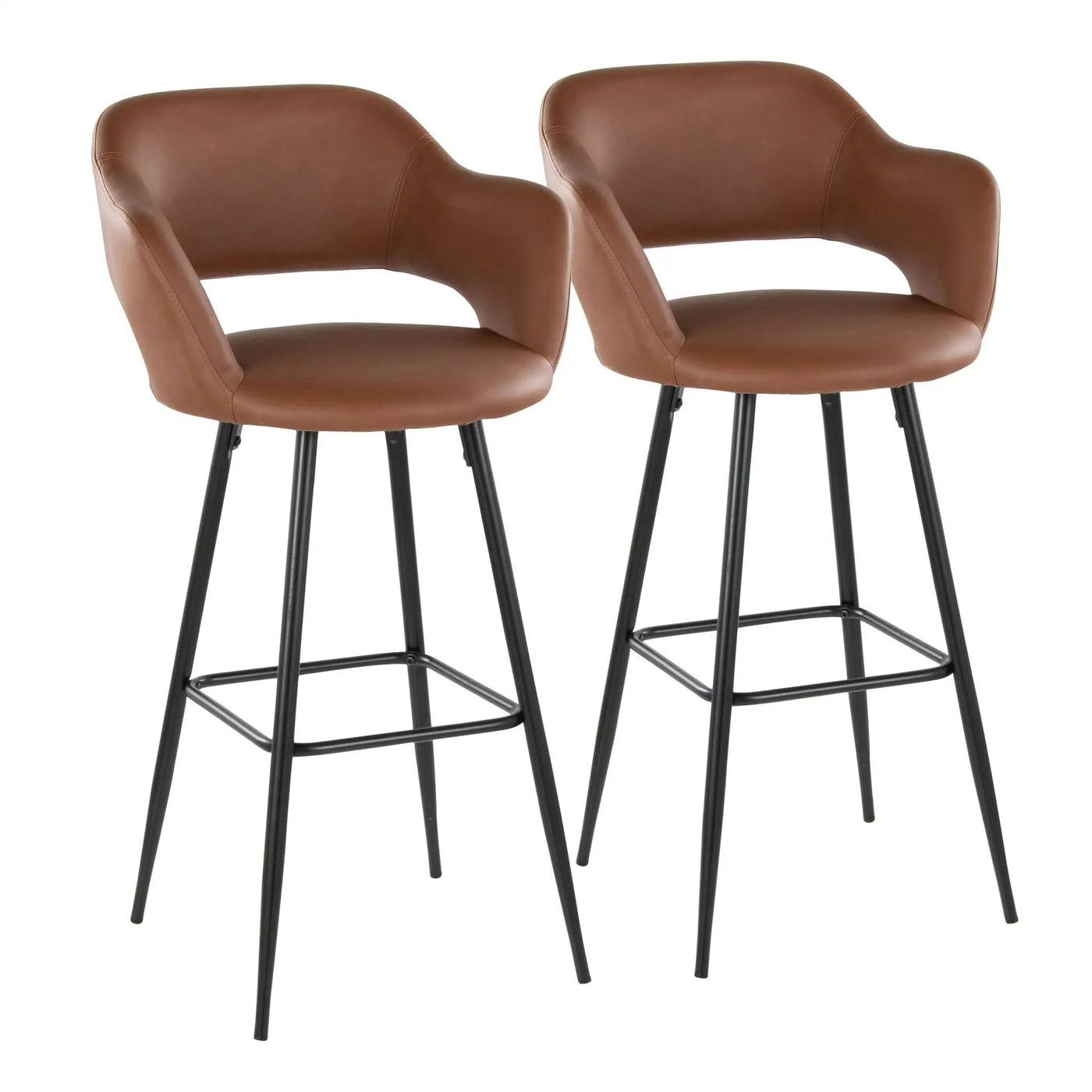 Margarite - Contemporary Fixed Height BarStool With Square Footrest (Set of 2) by HouseOfZazla