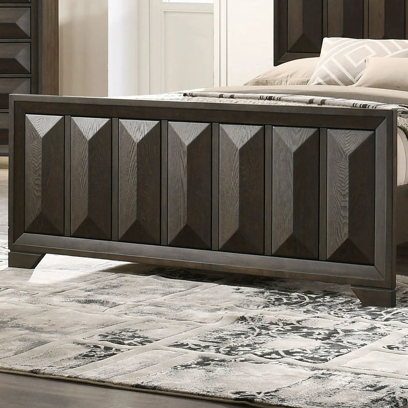 Modern Bed Panel Headboard With Vertical Faceted Design by Unique Piece Furniture