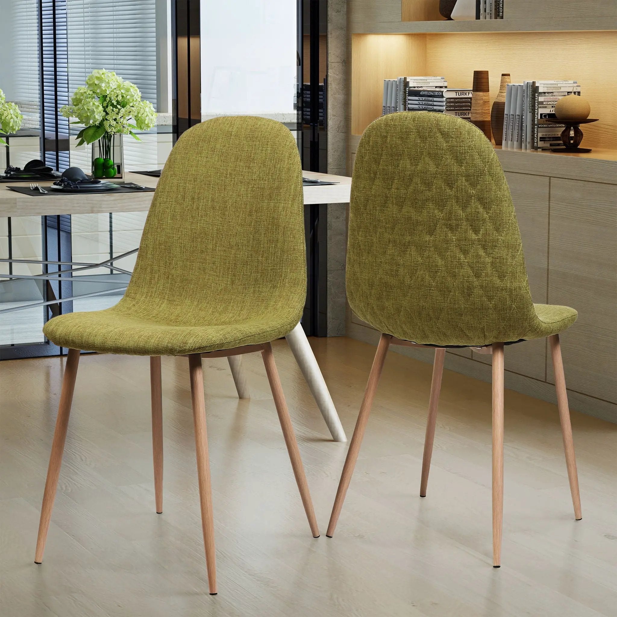 Elegant Dining Chair Set With Fabric by HouseOfZazla