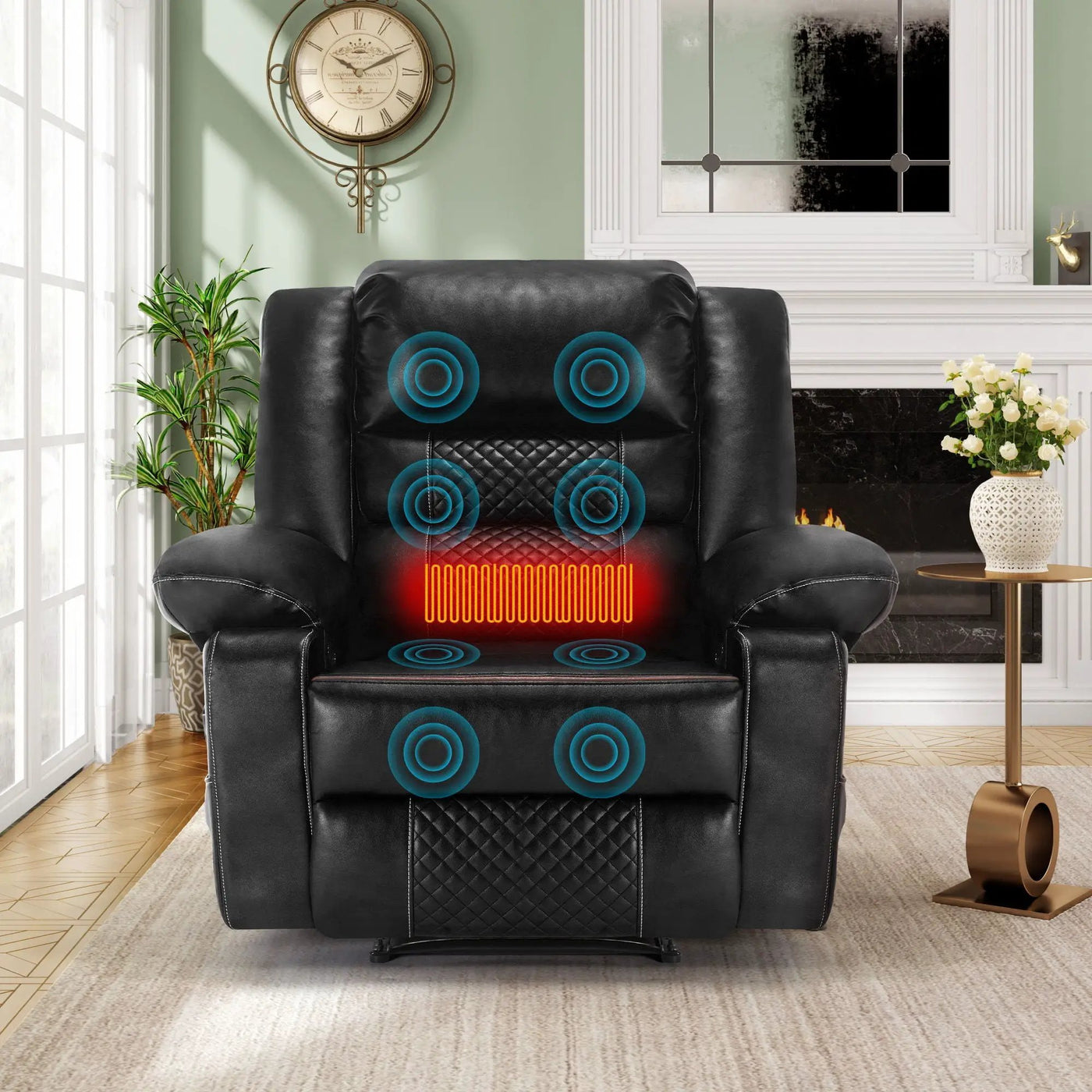 Breathable Massage Recliner Manual Chair by Unique Piece Furniture