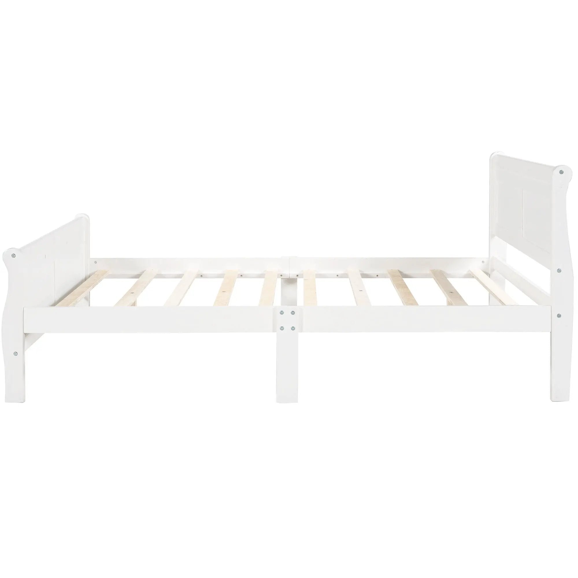 Platform Bed Frame Mattress Foundation Sleigh Bed With Headboard / Footboard / Wood Slat Suppor by HouseOfZazla